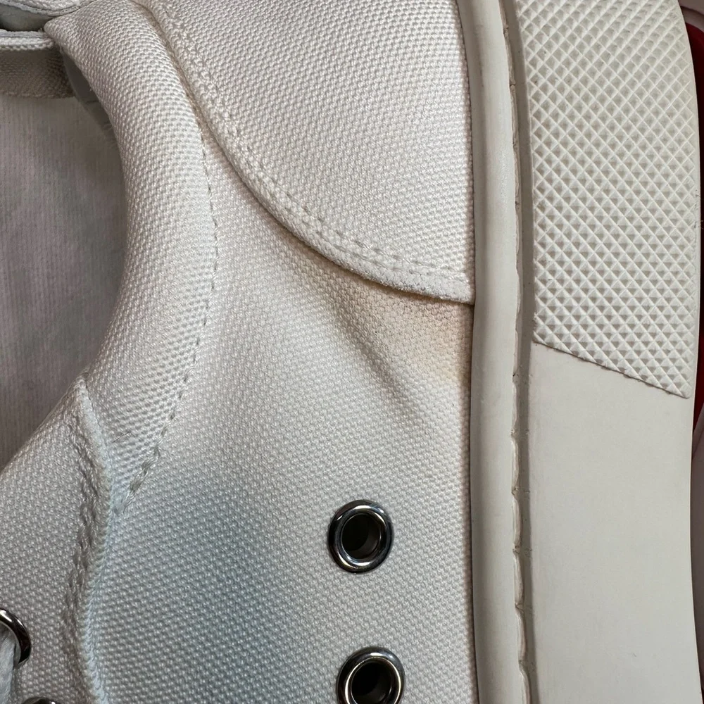 Christian Louboutin Ivory Sneakers with Red Accents